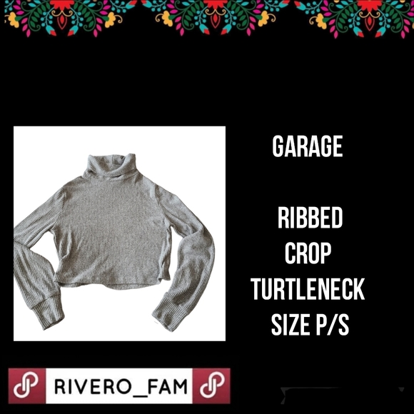 Garage Sweaters - GARAGE RIBBED | CROP TURTLENECK | SIZE P/S